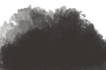 Abstract dark gray shape on black background with cloud like formation