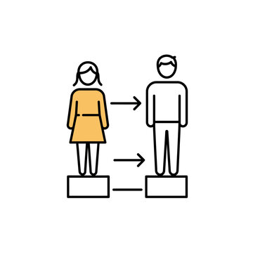 Gender transition icon from female to male symbol.