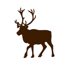 deer silhouette on white background 