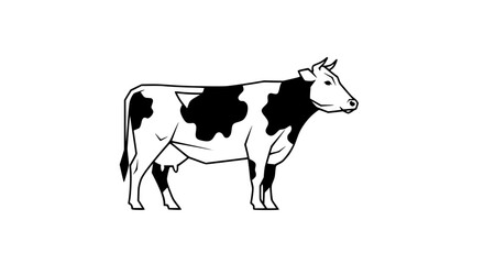 Black and White Cow Standing Calmly in a Field