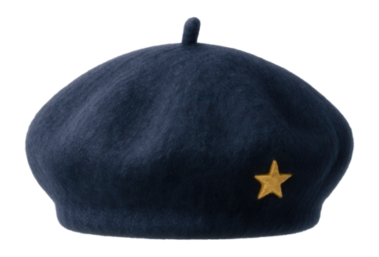 Kids' wool beret featuring a tiny embroidered star accent.