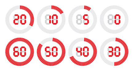 Timer icon set. vector illustration