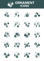 set of christmas ornament icons, christmas ball, decoration