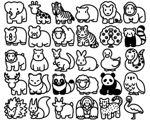 30個の動物のアイコンセット1