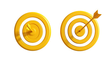 Bullseye Target with Arrow Collection isolated on transparent backgroun