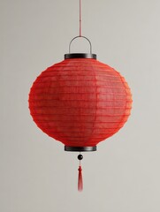 Obraz premium red paper lantern hanging festive decoration asian style