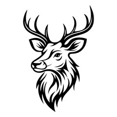 Naklejka premium deer head vector
