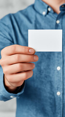 Hand Holding Blank Business Card: Essential Tool for Corporate Identity and Networking for Branding and Digital Marketing