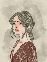 Painting illustration girls icons 