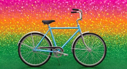 Fototapeta premium Creative Citrus Fruit Composition with Miniature Bicycle DisplayGrapefruit, Orange, Lemon Slices, Healthy Eating, Food Art Concept