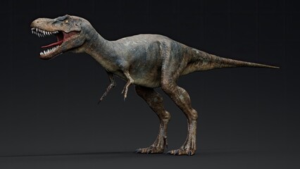 Juvenile Tyrannosaurus Rex of background. 3d model rendering