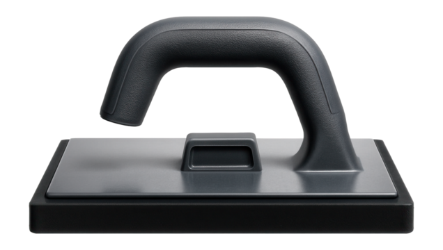 Grout float with removable handle for convenient storage in DIY toolkits.