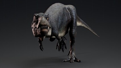 Juvenile Tyrannosaurus Rex of background. 3d model rendering