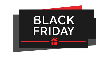 Black Friday sale banner graphic Seasonal discount shopping event promotion design with gift icon