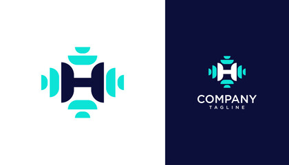 Letter H logo design template. Monogram H logo icon