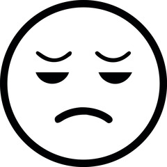 Fototapeta premium Frustrated emoji with eyes shut and upset expression Line Art Vector illustration