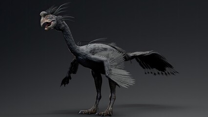 Fototapeta premium Gigantoraptor of background. 3d model rendering