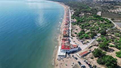 Fototapeta premium Playa del Pinet en Santa Pola de Alicante , vista aerea