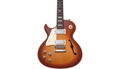 Naklejka premium Electric guitar, warm wood tones