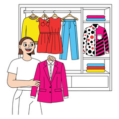 Wardrobe Selection Vector Illustration