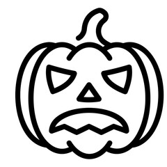 angry pumpkin Line Icon