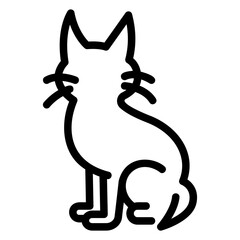 black cat Line Icon