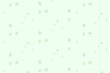 A seamless pastel green background with randomly scattered green and light green stars of varying sizes