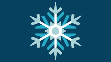 Obraz premium Geometric snowflake design on a blue background