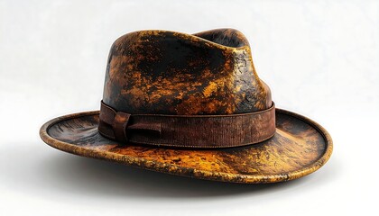 Detailed studio shot of a hat, with a dark band