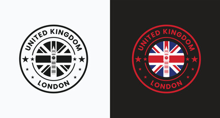 united kingdom product labels set. united kingdom flag, premium made in united kingdom. Labels, seals, stamps, flags, icons.

