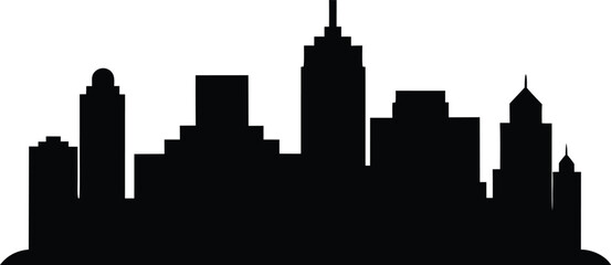 Obraz premium Wichita Kansas Skyline Silhouette Vector Cityscape, KANSAS CITY Missouri USA City Skyline Vector, Kansas City Missouri Skyline Illustration