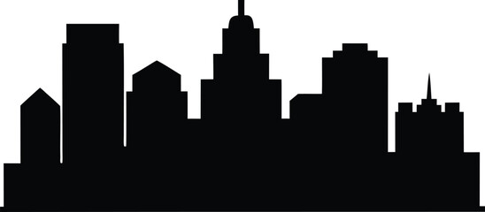 Wichita Kansas Skyline Silhouette Vector Cityscape, KANSAS CITY Missouri USA City Skyline Vector, Kansas City Missouri Skyline Illustration