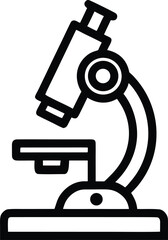 Microscope line art for web and graphic vector design on white background