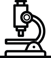 Microscope line art for web and graphic vector design on white background