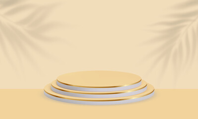3D realistic podium for your product showcase. Blank Vector 3d illustration.
