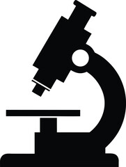 classic microscope silhouette icon, Microscope Silhouette Vector Illustration