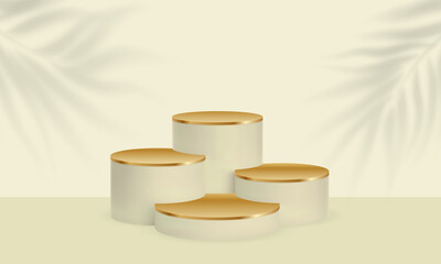 3D realistic podium for your product showcase. Blank Vector 3d illustration.