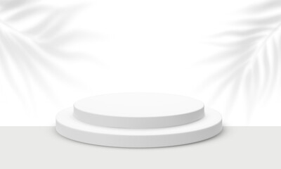 3D realistic podium for your product showcase. Blank Vector 3d illustration.