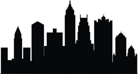 Charlotte skyline horizontal banner. Black and white silhouette of Charlotte, North Carolina Vector. Charlotte North Carolina Skyline Vector Silhouette Illustration © Jabed