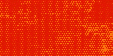 Dots halftone orange color pattern gradient texture with technology digital background. Dots pop art comics with summer background modern halftone