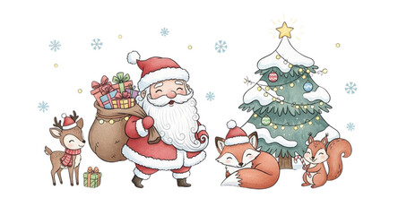 santa claus and reindeer