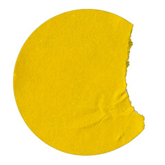 PNG Blank yellow ripped torn glued sticky round circle label sticker cut out design element