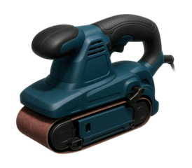 Compact portable belt sander ideal for on-site construction tasks.