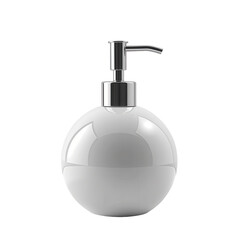 Obraz premium Elegant White Soap Dispenser with Polished Chrome Pump Design