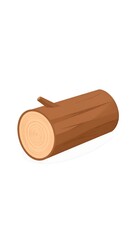 Digital illustration of a brown, cylindrical wooden log on a white background