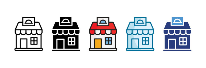 Obraz premium Restaurant Icon Set Multiple Style Collection