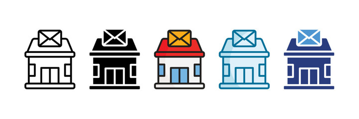 Post Office Icon Set Multiple Style Collection