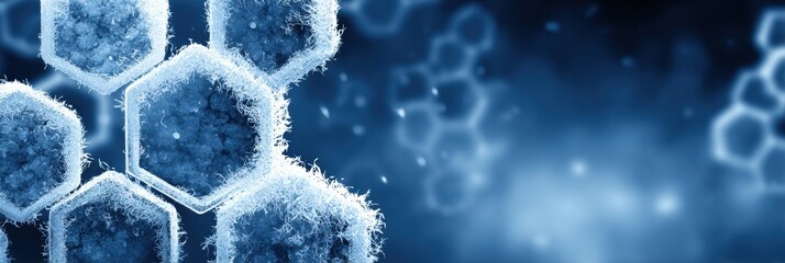 Intricate honeycomb shapes covered in frost highlight the beauty of freezing processes.