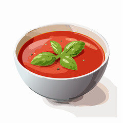 Tomatensuppe mit frischem Basilikum