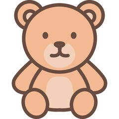 Flat Cute Vector Illustrations of Children’s Toys and Playtime Objects in Soft Pastel Colors | Teddy Bear, Toy Car, Robot, Kite, and Gift Box